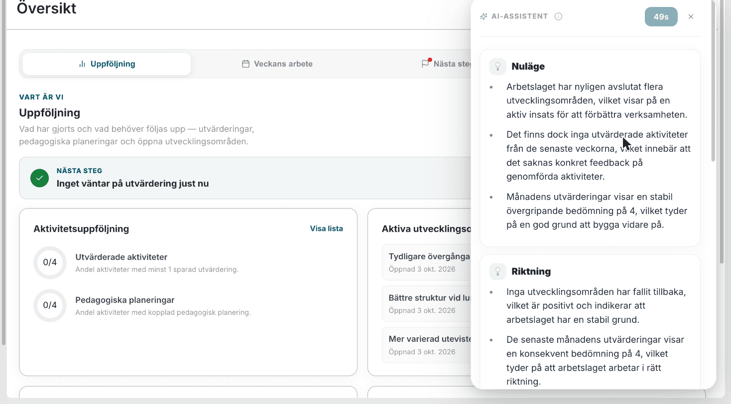 AI-analys av kvalitetsarbetet i Planovus